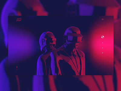 Daft Punk Front Page (In the Making) behance cover pic daft punk exloration landing page minimal redesign uiux user experience user interface