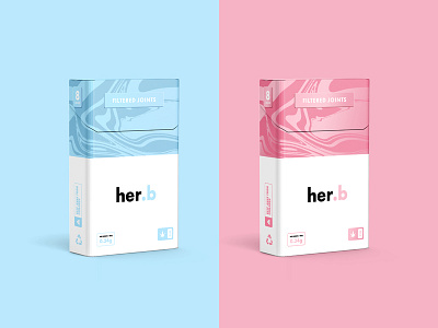 Her.b | Marijuana Pre Rolls for Women branding design graphic design minimal minimalism minimalistic package design packaging packaging design pastel white