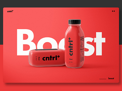 Cnrl+ | Boost bottle graphic design graphics healthy minimal minimalist minimalistic packaging packaging design product product design red
