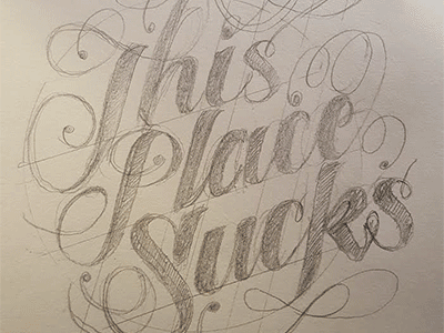 This Place Sucks funny lettering typography