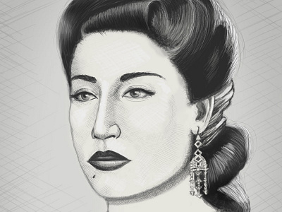 Portrait - Asmahan digital drawing illustration portrait