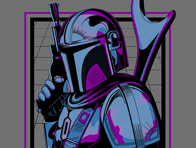 This is the way illustration mandalorian sci fi star wars vintage