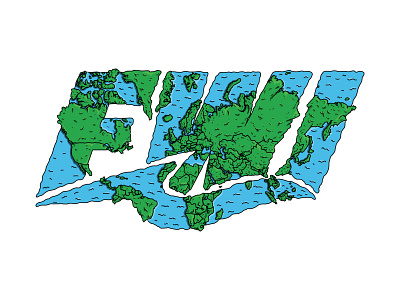 FWI Earth apparel earth globe lettering lettermark logo logomark map typography vector world