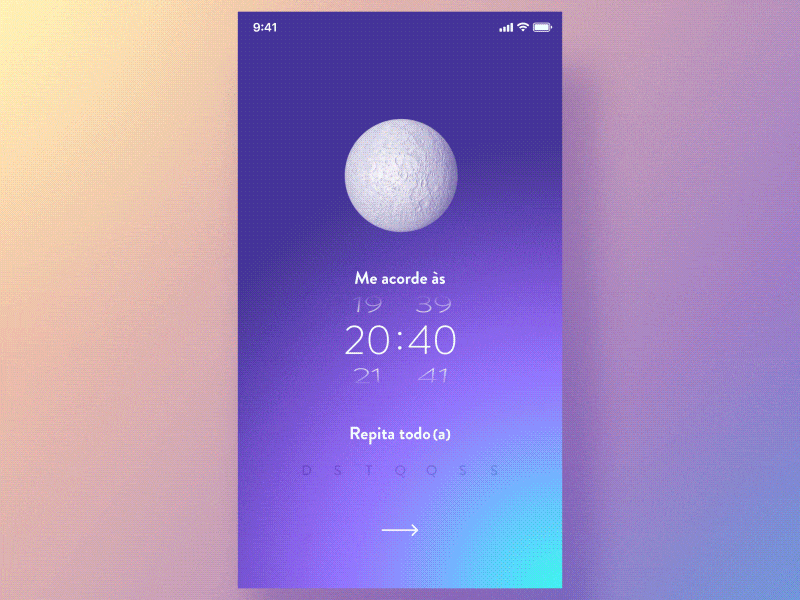 Musical Alarm Clock Concept alarm animation app concept mobile moon music sun ui ux