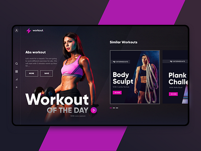 Workout of the day - Design Challenge design app exercise feminine fitness fitness app gym sweat tv app ui uidesign user inteface workout workout app