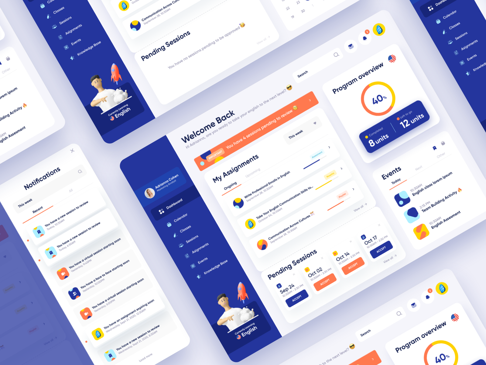 Student Dashboard by Maria Camila Daza for Venturit Inc. on Dribbble