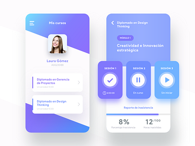 Attendance concept app app design mobile ui user interface ux