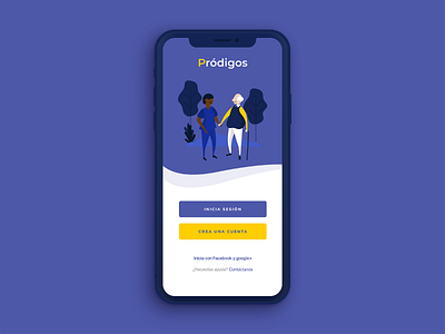 Login Prodigos app blue design flat login mobile ui user interface ux
