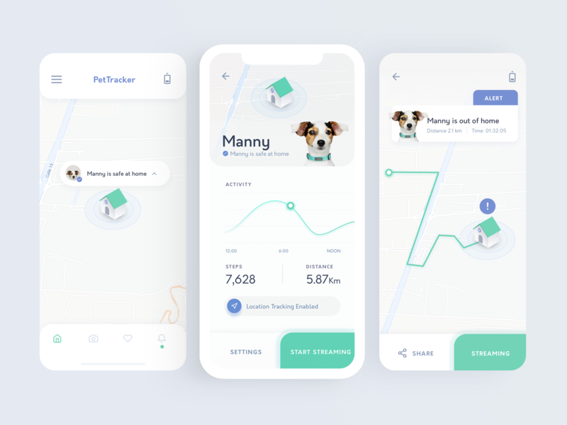 Pet Location Tracking App by Maria Camila Daza on Dribbble