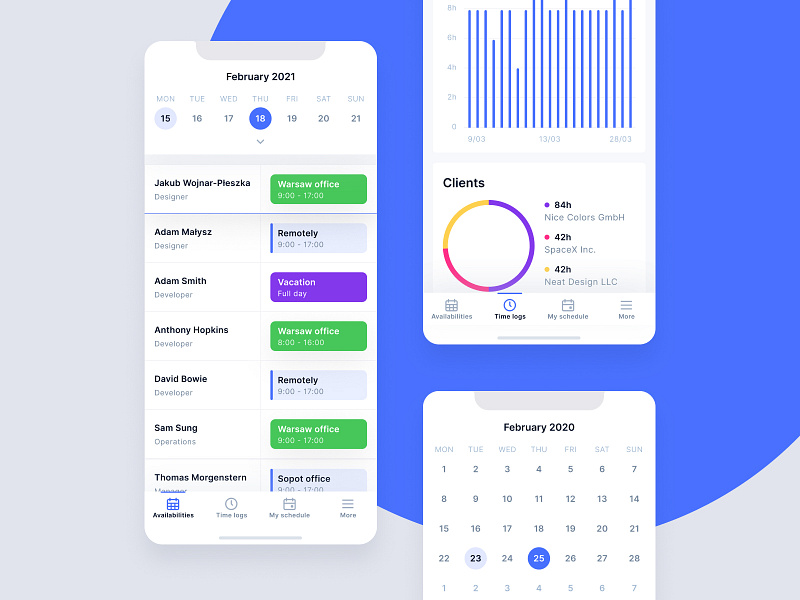 Schedule App Mobile by Jakub Wojnar-Płeszka on Dribbble