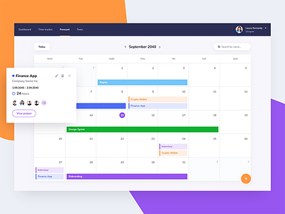 Projects calendar calendar dashboard design sprint forecast management planner projects