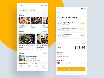 Food delivery - order app delivery food ios mobile order summary