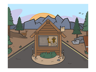 Ranger Station ilustration national park nature procreate ranger station woods