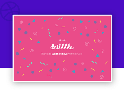 Hello Dribbble! confetti debut debut shot thanks