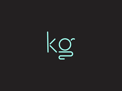 KG monogram logo monogram neon type