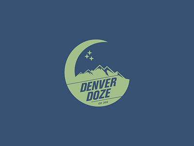 Denver Dose denver doze logo moon mountain sleep stars type