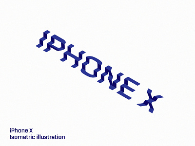 Isometric Typography - iPhone x