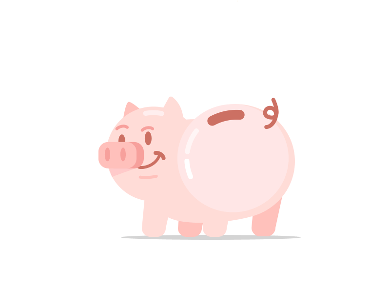 Pink pig cute dynamic effect illustration imitate pig sketch