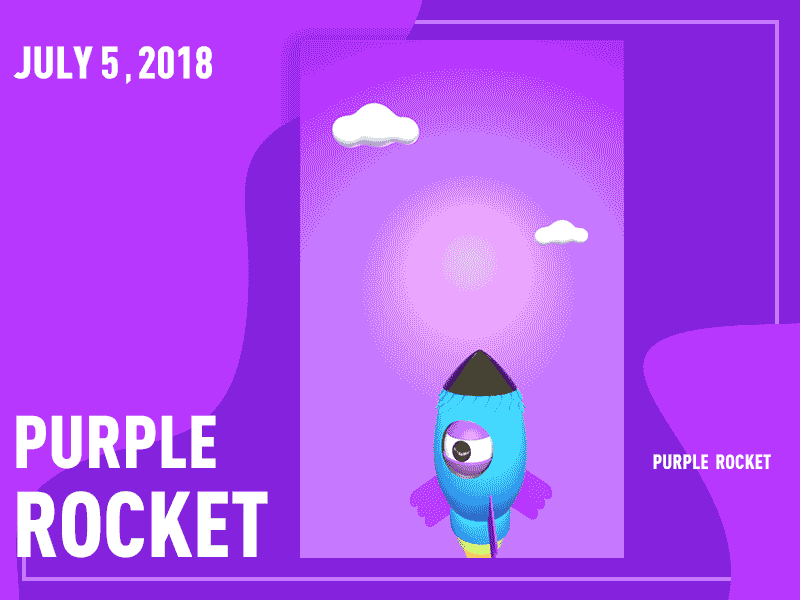 purple rocket ae c4d dynamic effect graphics illustration purple ui ux