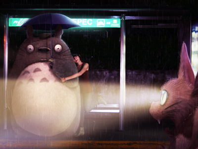 Totoro anime catbus fanart totoro