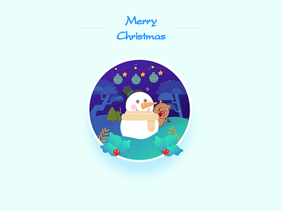 Christmas snowman illustration ui 设计