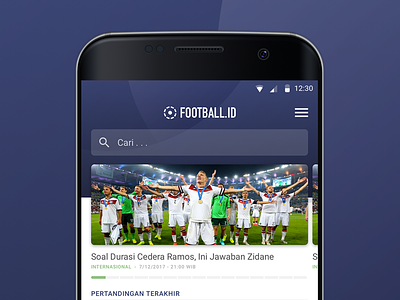 Football ID article bola football indonesia layout news app product design soccer ui design uiux design