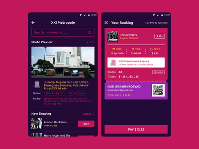 MOZI Cinema App_4 best ui booking cinema app design inspiration film product design simple ui ticket ui design