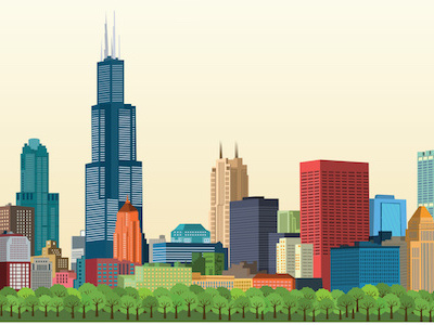 Chicago chicago city colors illustration skyline tower us