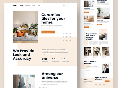 Inline - Ceramics Landing Page ceramic shop ceramics clean design e commerce furniture home page interior interior landing page landing landing page minimalist shop simple tile shop tiles ui web design web page website