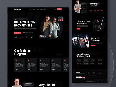 Machool - Landing page crossfit excercise fitness fitness landing page fitness web gym gym website health landing page web web design web ui design website website design website ui workout workout website yoga