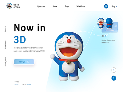 Doraemon Web Ui Design. 3d branding graphic design logo motion graphics ui