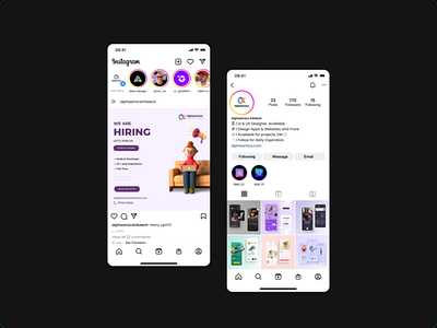 Instragram app ui design