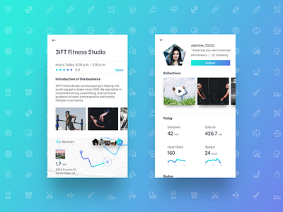 Fitness App fitness mobile design user interface design uxui design