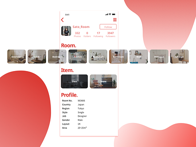 Dailly UI 006 Profile dailyui profile redesign roomclip ui ui design