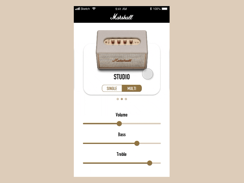 Daily UI #007 Settings dailyui flinto gif marshall multi room setting speaker ui uidesign