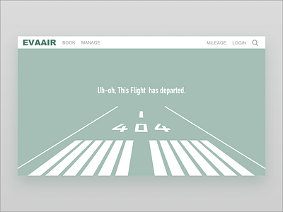 EVA Airline 404 page 404 404 page airline concept dailyui design empty error error page evaair green page travel ui ui design