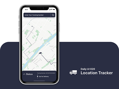 Daily UI 020 | Location Tracker daily 100 challenge dailyui delivery delivery tracking design interface location tracker sketch tracker tracker app tracking truck ui ui design