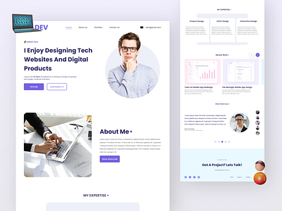 Portfolio Landing Page Design adobe xd design figma graphic design landing page landing page design personal landing page personal website portfolio portfolio landing page design ui ui ux uiux designer user interface ux ux design