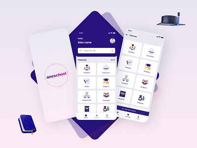 School App Design adobe xd app design app ui ux category screen education app featured featured app featured screen figma home screen school app school app design school app ui ui ui design ux