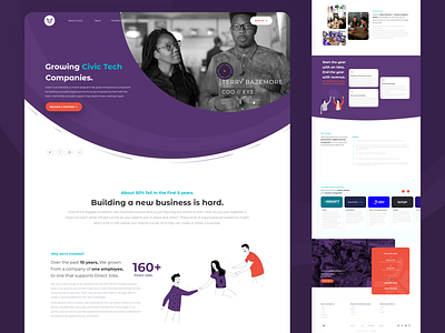 A web page design for a Software marketing company clean design illustrations landing page minimalist software ux uxui webpage website