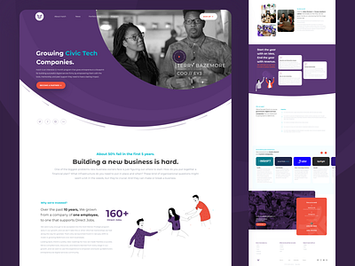 A web page design for a Software marketing company