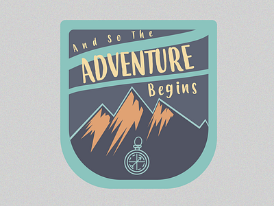 Adventure logo adventure colours compass emblem hand drawn logo logotype mountains retro style texture vintage