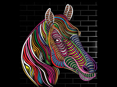 Line Art Horse Illustration branding design graphic design illustration vector