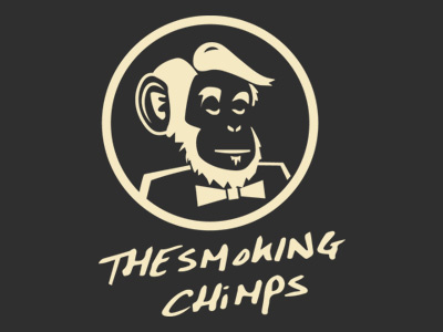 Smoking Chimp barbershop branding cigar bar handlettering logo script
