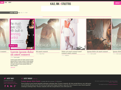 KIS Home Rd. 1 copywriting fashion portfolio website