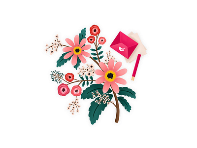 flowers chowbus clean flower illustration simple thankyou ui