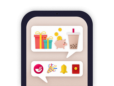 SMS notification bell branding chowbus emoji icon illustration iphone notification sms ui 提示 短信