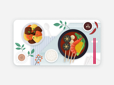 Chowbus dish card branding card chowbus coupon illustration ui 中餐 外卖