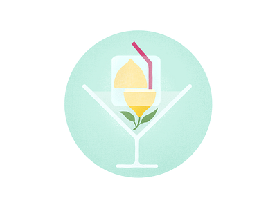 Drink a lemon clean drink fruit ice illustration lemon lemonade simple summer ui