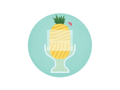 Ice pineapple food fruit ice icon illustration pineapple simple summer